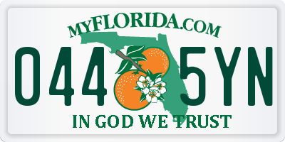 FL license plate 0445YN