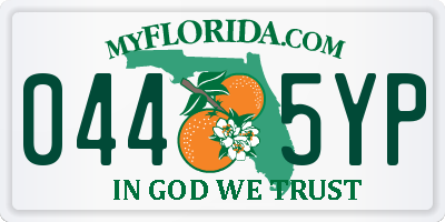FL license plate 0445YP