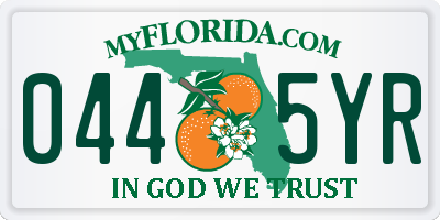 FL license plate 0445YR