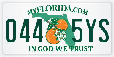 FL license plate 0445YS