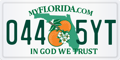 FL license plate 0445YT