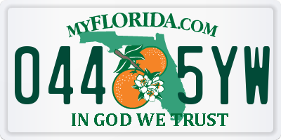 FL license plate 0445YW