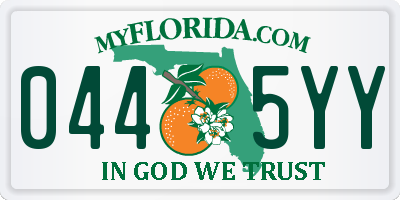 FL license plate 0445YY