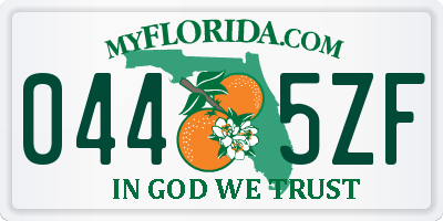 FL license plate 0445ZF