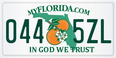 FL license plate 0445ZL