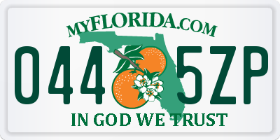 FL license plate 0445ZP