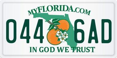 FL license plate 0446AD
