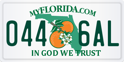 FL license plate 0446AL