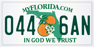 FL license plate 0446AN