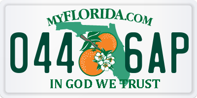 FL license plate 0446AP