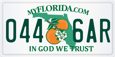 FL license plate 0446AR