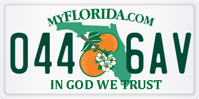 FL license plate 0446AV