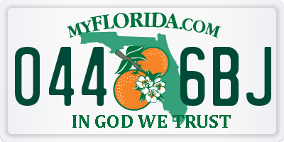 FL license plate 0446BJ