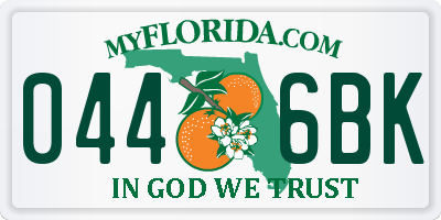 FL license plate 0446BK