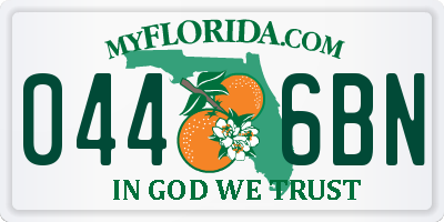 FL license plate 0446BN
