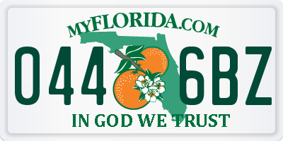 FL license plate 0446BZ