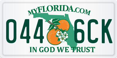 FL license plate 0446CK
