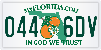 FL license plate 0446DV