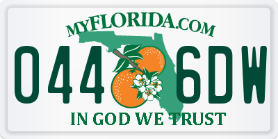 FL license plate 0446DW