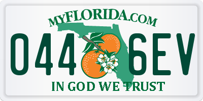FL license plate 0446EV
