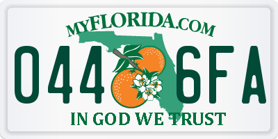 FL license plate 0446FA