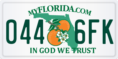 FL license plate 0446FK