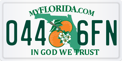 FL license plate 0446FN