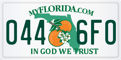 FL license plate 0446FO