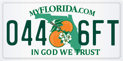 FL license plate 0446FT