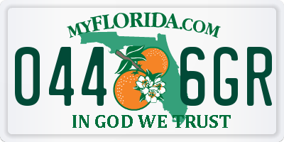 FL license plate 0446GR