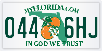 FL license plate 0446HJ