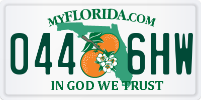 FL license plate 0446HW