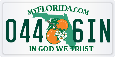 FL license plate 0446IN