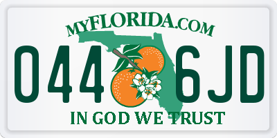 FL license plate 0446JD