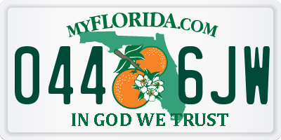 FL license plate 0446JW