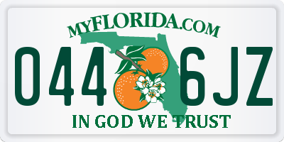 FL license plate 0446JZ