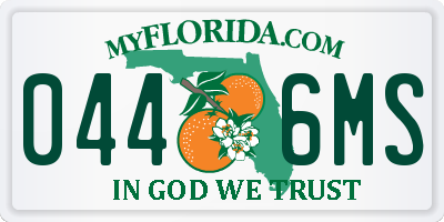 FL license plate 0446MS