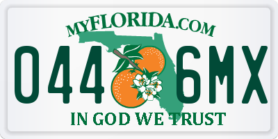 FL license plate 0446MX