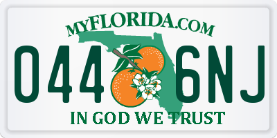 FL license plate 0446NJ