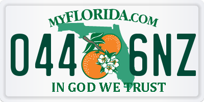FL license plate 0446NZ