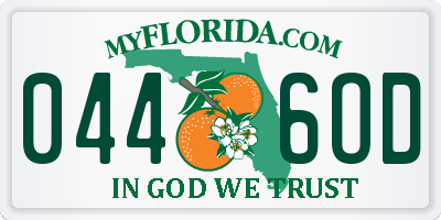 FL license plate 0446OD