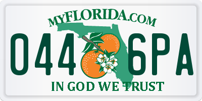 FL license plate 0446PA