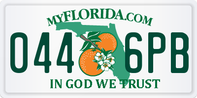 FL license plate 0446PB