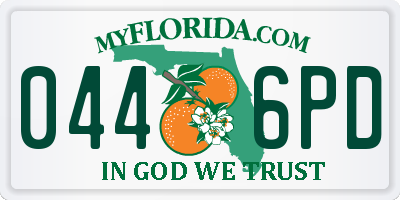 FL license plate 0446PD