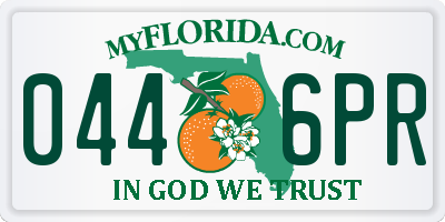 FL license plate 0446PR