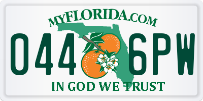 FL license plate 0446PW