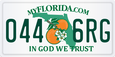 FL license plate 0446RG
