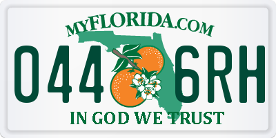FL license plate 0446RH