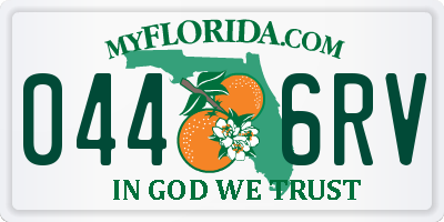 FL license plate 0446RV