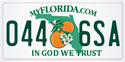 FL license plate 0446SA